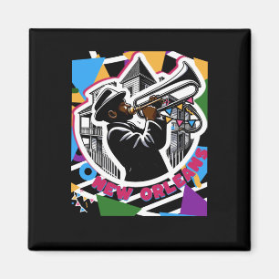Íman New Orleans Mardi Gras Trombone Sticker