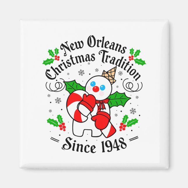Íman New Orleans Mr Bingle Christmas Tradition Snowman  (Frente)