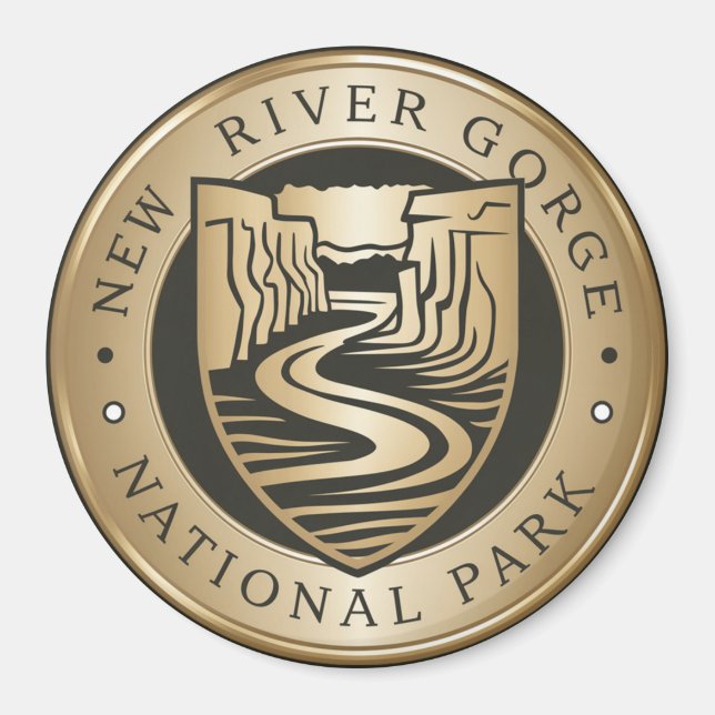 Íman New River Gorge National Park Ouro Emblem (Frente)