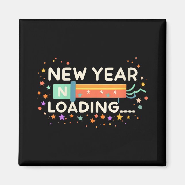 Íman New Years Eve Loading Winter Holiday Greeting Fest (Frente)