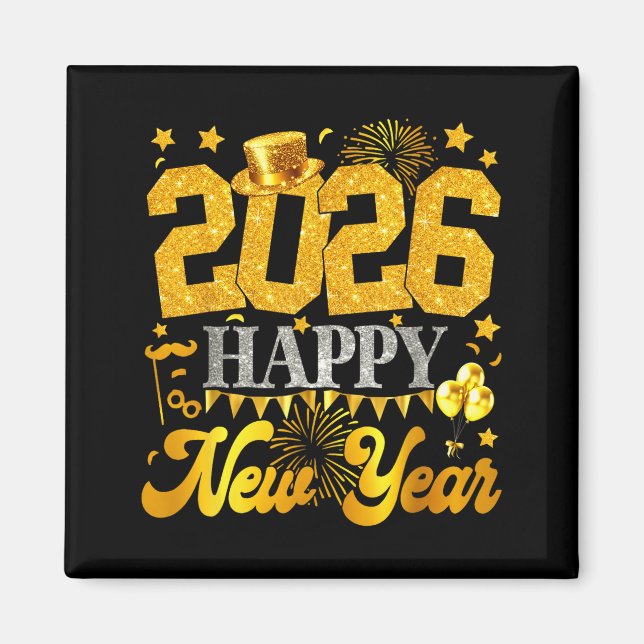 Íman New Years Eve Party Supplies 2026 Happy New Year F (Frente)
