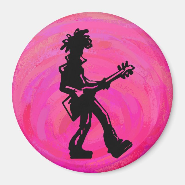 Íman New York Boogie Nights Guitar Hot Pink (Frente)