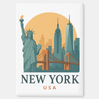 Íman New York City Minimalist Vintage Travel 