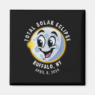 Íman New York Cute Solar Eclipse Abril 8 2024 Moon Kids