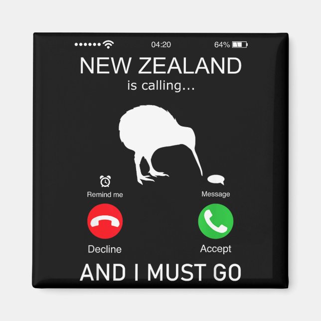 Íman New Zealand Is Calling And I Must Go, Zealand Funn (Frente)