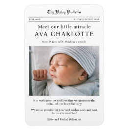 Íman Newborn Baby Newspaper Flexible Photo Magnet