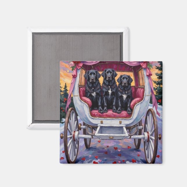 Íman Newfoundland Dog Valentine's Day  (Front/Back)