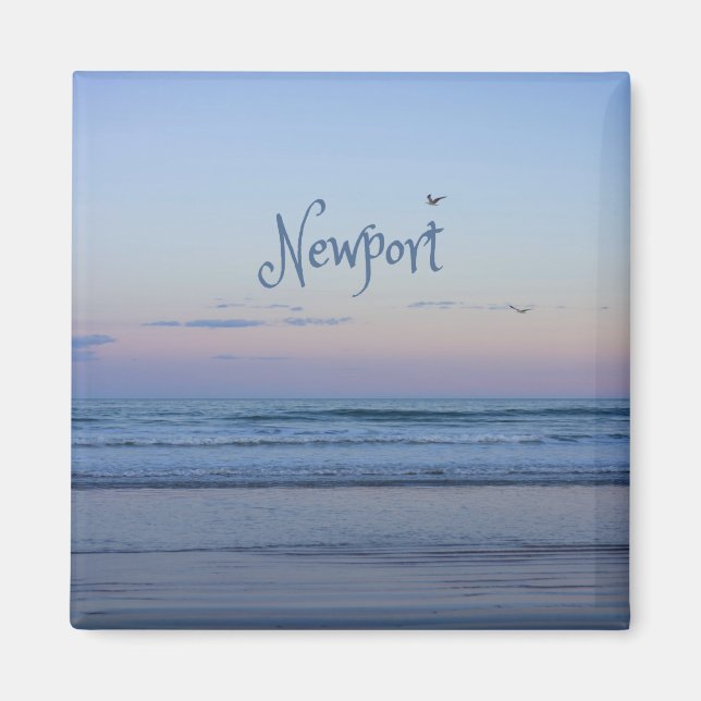 Íman Newport Beach California Ocean Sunrise Blue (Frente)