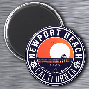 Íman Newport Beach California Retro Sunset Vacation 80s