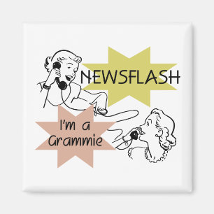 Íman Newsflash eu sou t-shirt e presentes de um Grammie