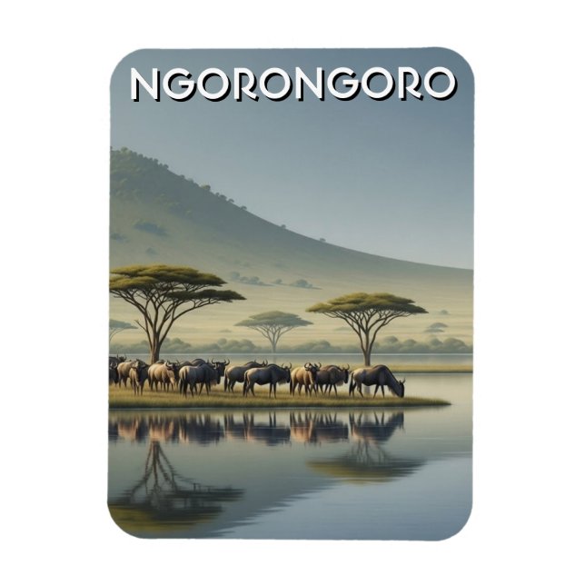 Íman Ngorongoro Tanzânia Gnus (Vertical)