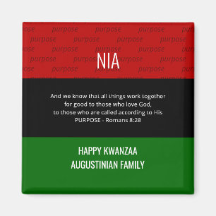 Íman NIA Romans Personalizado 8 28 Happy Kwanzaa