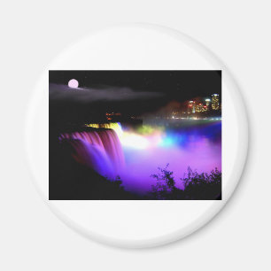 Íman Niagara-Queda-sob-projector-em-noite