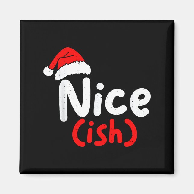 Íman Nice (ish) Naughty Angel Funny Christmas List Fami (Frente)