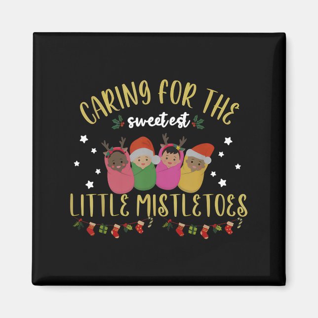 Íman Nicu Nurse Christmas Sweetest Mistletoes Mother Ba (Frente)