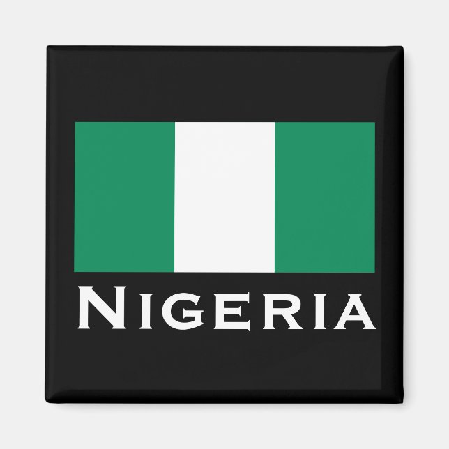 Íman Nigéria com bandeira nigeriana (África Ocidental) (Frente)