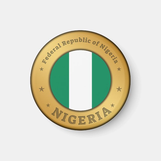 Íman Nigeria Flag Badge (Frente)