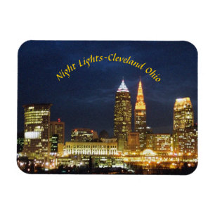 Íman Night View Cleveland OH Magnet