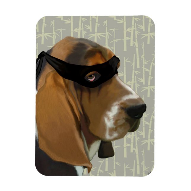 Íman Ninja Basset Hound Dog (Vertical)