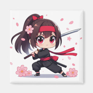 Íman Ninja guerreira bonita floresce