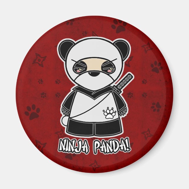 Íman Ninja Panda! Em Red Magnet (Frente)