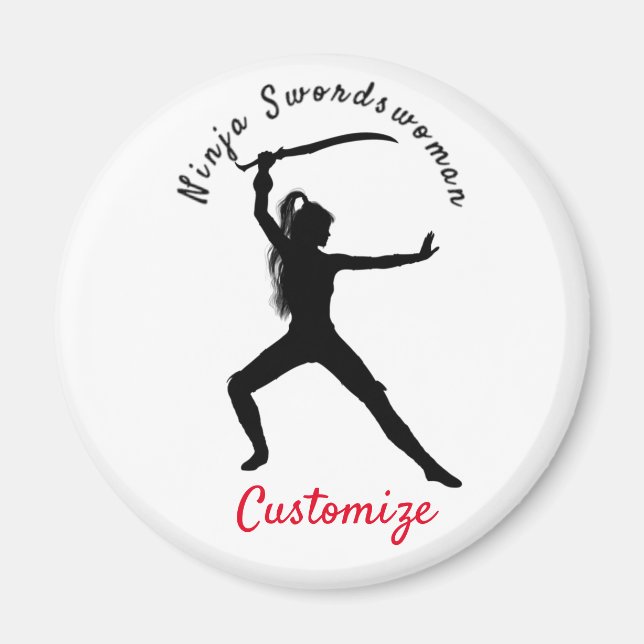 Íman Ninja Swordswoman Silhouette Thunder_Cove (Frente)