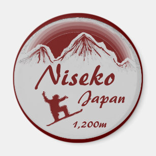 Íman Niseko Japão imã de souvenir da arte do snowboard 