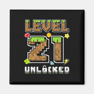 Íman Nível 21 Desbloqueado Aniversário 21 Anos Bday Gam