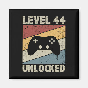 Íman Nível 44 Desbloqueado - Retrô Vintage Engraçado An