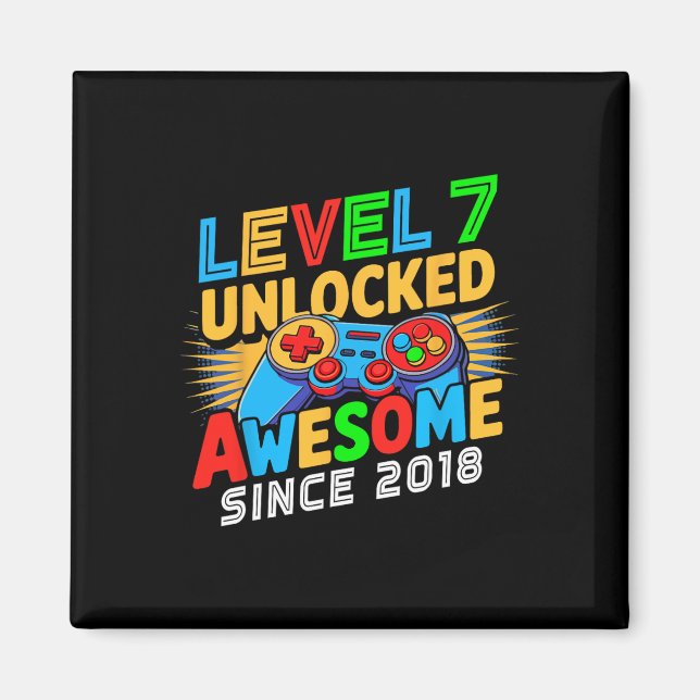 Íman Nível 7 Desbloqueado Incrível Desde o 7º Aniversár (Frente)