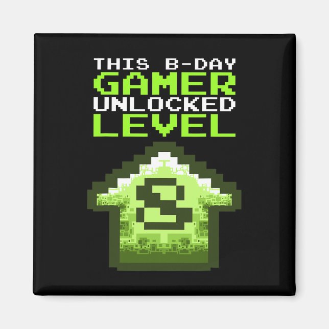 Íman Nível 8 Desbloqueado Aniversário Jogo de Vídeo de  (Frente)
