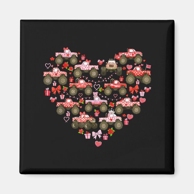 Íman Nk Monster Truck Heart Xoxo Boys Girls Kids Valent (Frente)