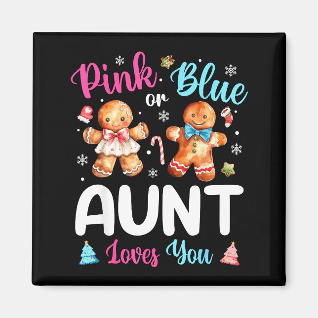 Íman Nk Or Blue Aunt Loves You Gender Reveal Christmas  (Frente)