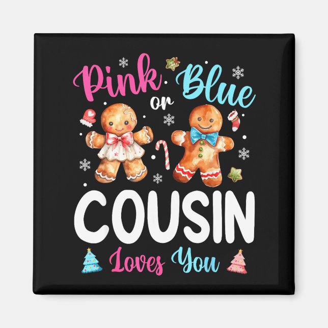 Íman Nk Or Blue Cousin Loves You Gender Reveal Christma (Frente)