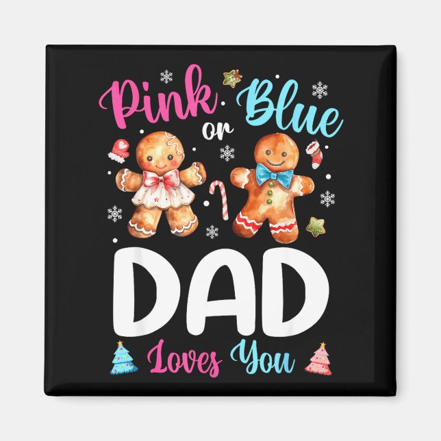 Íman Nk Or Blue Dad Loves You Gender Reveal Christmas  (Frente)