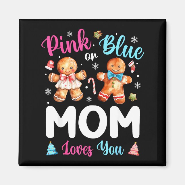Íman Nk Or Blue Mom Loves You Gender Reveal Christmas  (Frente)