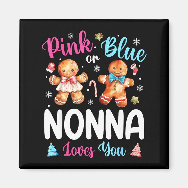 Íman Nk Or Blue Nonna Loves You Gender Reveal Christmas (Frente)
