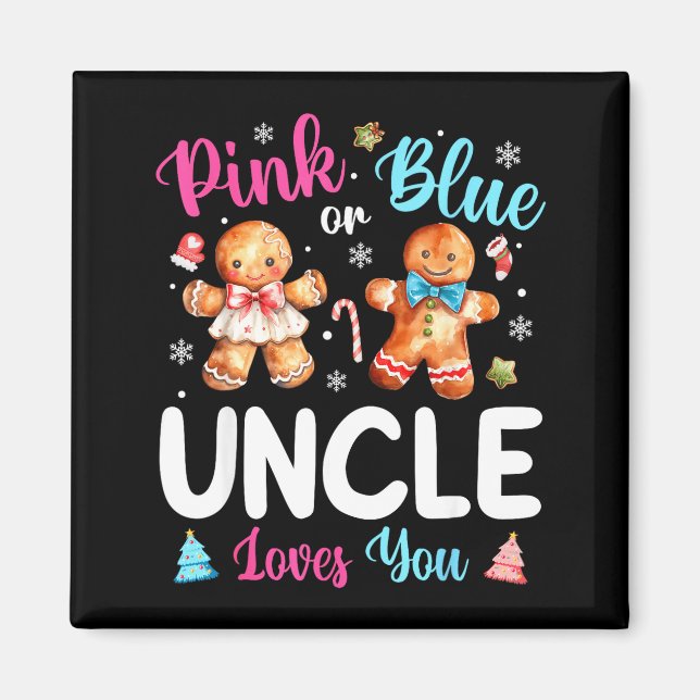 Íman Nk Or Blue Uncle Loves You Gender Reveal Christmas (Frente)