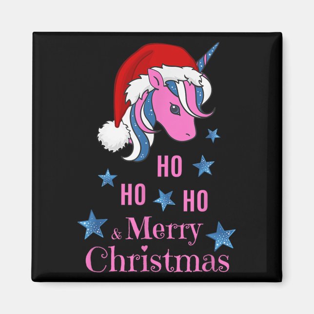 Íman Nk Unicórnio Papai Noel Feliz Natal  (Frente)