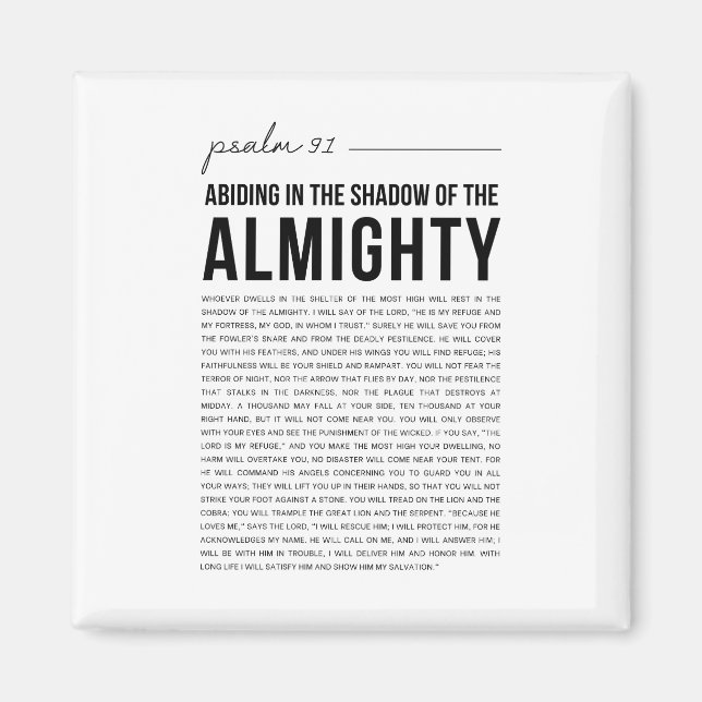 Íman NKJV Psalm 91 (Frente)