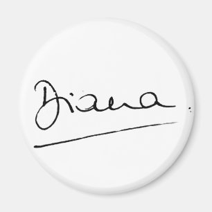 Íman No.34 a assinatura da princesa Diana.