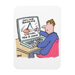 Íman No Cartoon Computer Online Banking