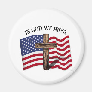 Íman No deus nós confiamos com cruz áspera e bandeira