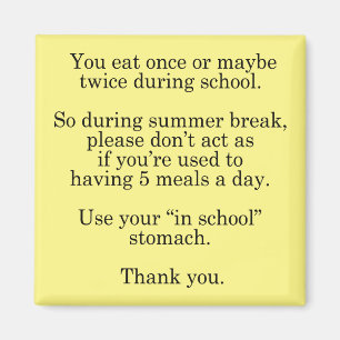 Íman No estômago da escola para o verão