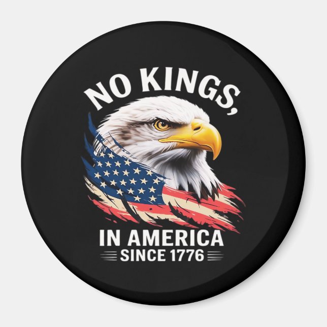 Íman No Kings In America Classic Retro Graphic Design (Frente)
