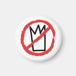 Íman No kings protest logo, no crown red stop sign