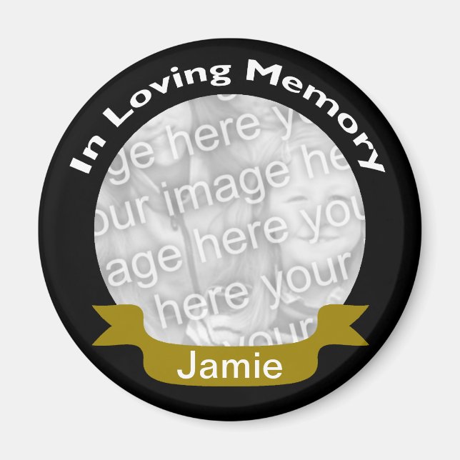Íman No Loving Memory Black Dourado Photo Magnet (Frente)