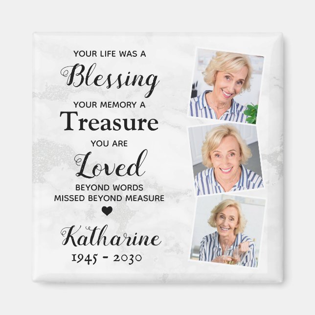 Íman No Loving Memory Memorial Sympathory Personalizado (Frente)