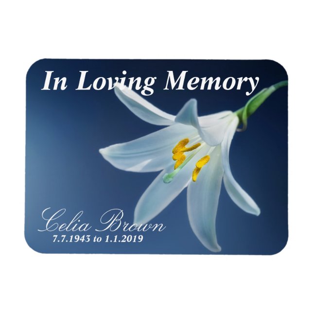 Íman No Loving Memory White Lily | Funeral, Memorial (Horizontal)