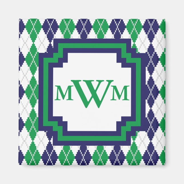 Íman No Magneto de Argyle Verde (Frente)